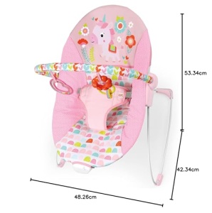 Bright Starts Baby Bouncer Fancy Fantasy Roz Unicorn Vibratii Linistitoare - Img 10