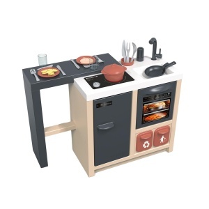 Bucatarie pentru copii Smoby - Insula de gatit 360 cu 23 accesorii, fabricata din materiale reciclate