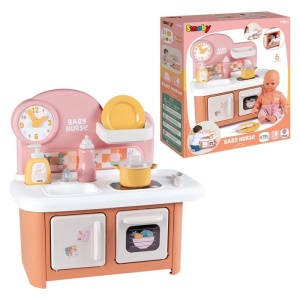 Bucatarie pentru Papusi Smoby Baby Nurse - Cuptor, Plita si Chiuveta, Material Reciclat - Img 4