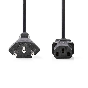 Cablu de alimentare NEDIS CH Typ 12, 2.00 m, Negru, PVC - Img 2
