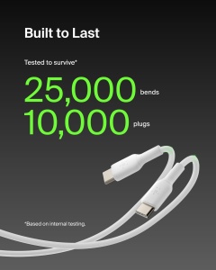 Cablu de incarcare USB-C Belkin, 1 m, rapid, 2 bucati, alb - Img 4