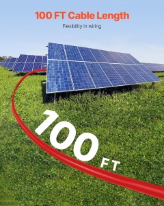 Cablu prelungitor pentru panou solar VEVOR 100FT cablu prelungitor solar 10AWG cablu fotovoltaic impermeabil IP67 de 6 mm2 pentru panouri solare pentr - Img 3