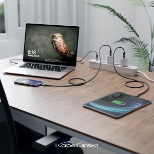 Cablu USB C KabelDirekt, 2m, 60W, negru, incarcare rapida - Img 6