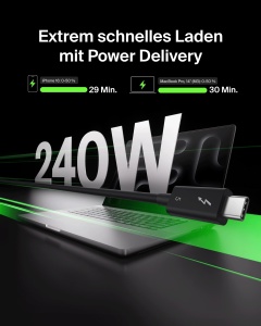 Cablu USB-C Thunderbolt 5 Belkin, 240 W, 120 Gbits, 1 m, Negru - Img 3