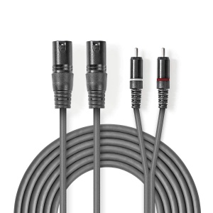 Cabluri audio Nedis XLR 3-pol pe RCA, stereo, 1.5 m