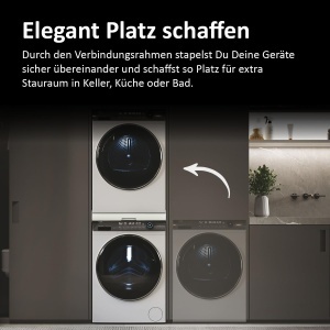 Cadru de legatura Haier pentru uscator si masina de spalat, alb, cu suport extensibil, 12 kg - Img 6