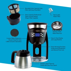 Cafetiera cu filtru Behmor Brazen Plus, 8 cesti, temperatura reglabila, cana termica din inox - Img 5