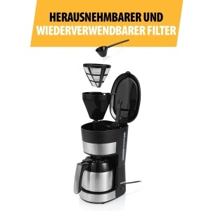 Cafetiera Tristar CM-1283, 8-10 cesti, 900W, cana termica, BPA-free - Img 3