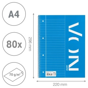 Caiet A4 Leitz Collegeblock, 5 buc, 80 foi, 70 gm, linii cu margine - Img 2