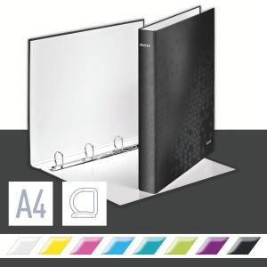 Caiet cu inele Leitz WOW A4 25 mm, negru, capacitate 230 foi - Img 3