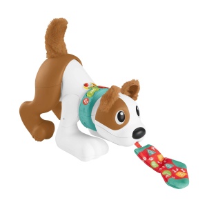 Caine de jucarie Fisher-Price 123 Crawl With Me Puppy, interactiv, cantec, design prietenos