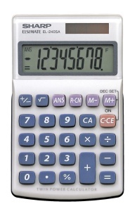 Calculator SHARP EL-240SA, 8 cifre, solarbaterie, gri