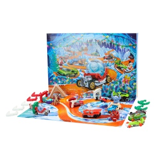 Calendare de Advent Hot Wheels 2026, 34 piese, 10 masini, design tematic de iarna - Img 2