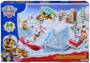 Calendare de Advent PAW Patrol 2026, 24 surprize, 7 figurine, 6 sanie