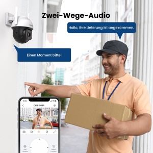 Camera de securitate Tenda WiFi in aer liber, Camera WiFi 2K in aer liber cu viziune nocturna color, audio pe 2 cai, detectare a persoanelor si detectare a miscarii, alarma sonora si luminoasa, compatibila cu Alexa, CH3 V2.0 - Img 7