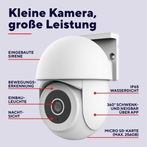 Camera de supraveghere exterior Trust SMARTCAM-3900, 360, 3MP, alba - Img 2