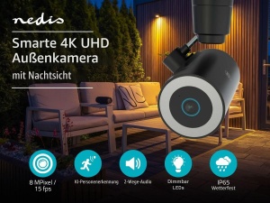 Camera de supraveghere Nedis WIFICO41CBK, 4K, Wi-Fi 6, IP65, Negru - Img 2