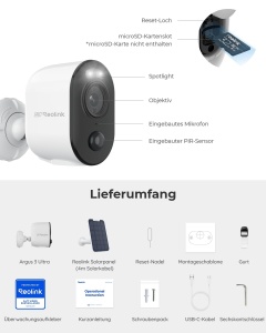 Camera de supraveghere Reolink Argus 3 Ultra 4K, WiFi Dualband, Acumulator - Img 9