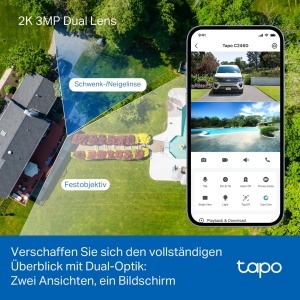 Camera de supraveghere TP-Link Tapo C246D, 2K, Dual-Obiectiv, IP65, stocare microSD 512 GB - Img 3