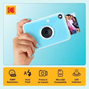 Camera digitala Kodak Printomatic cu geanta, 10MP, fotografii color, albastra - Img 2