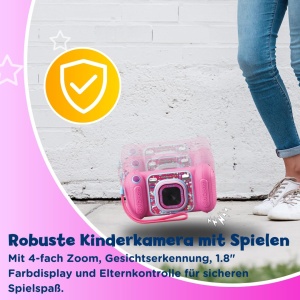 Camera digitala pentru copii VTech KidiZoom Kid 4 roz, 2.0 MP, 4x zoom - Img 4