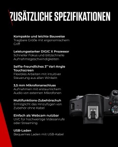 Camera foto Canon EOS R50, 24.2 MP, RF-S 18-45mm, compacta pentru vlogging - Img 9