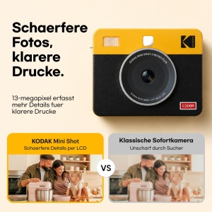 Camera foto si imprimanta KODAK Mini Shot 3 Retro 2-in-1, alb, 7,6x7,6cm - Img 7
