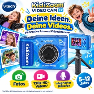 Camera video pentru copii VTech KidiZoom Video Cam FX, albastra - Img 5
