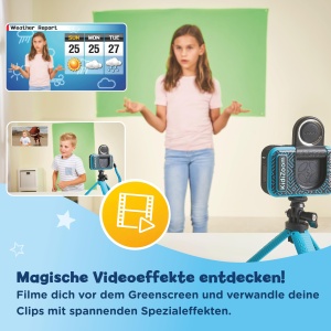 Camera video VTech Kidizoom Video Studio HD, culoare albastra, cu greenscreen - Img 2