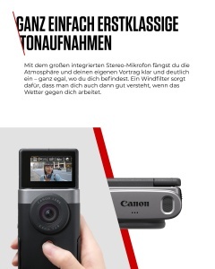 Camera Vlogging Canon PowerShot V10, 4K, Compacta, Argintie - Img 8