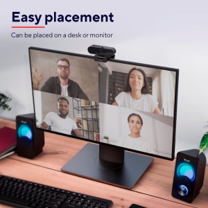 Camera web Trust Taxon 2K QHD realizata din 85% plastic reciclat, PC cu camera USB 2560x1440p cu husa, focalizare automata, unghi larg, 2 microfoane, camera video pentru conferinte, apeluri video, Skype, Teams, Zoom - Img 7