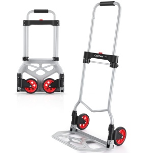 Camion cu saci, Camion cu saci din aluminiu, Carucior de transport pliabil, pliabil, capacitate maxima de incarcare 120 kg, 2 roti, cu maner telescopic din aluminiu pentru industrie si uz casnic