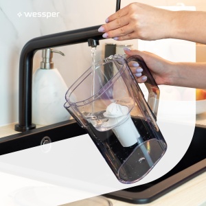 Cana cu filtrul de apa Wessper AquaClassic 2.7L, neagra, pentru usa frigiderului - Img 7