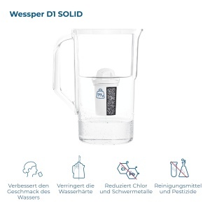 Cana filtranta Wessper AquaClassic Basic 2,8L, design modern, plastic alb - Img 3