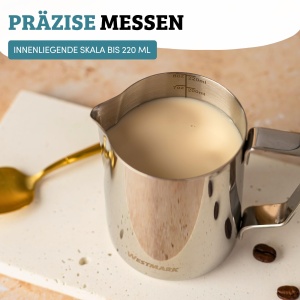 Cana pentru lapte Westmark Brasilia 220 ml din inox, argintie - Img 3