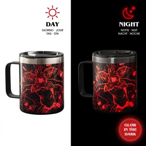 Cana termica Bialetti Stranger Things, 420 ml, cu efect de lumina, rosie - Img 3