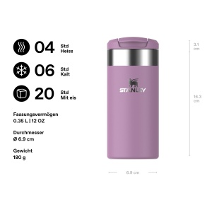 Cana termica Stanley Aerolight Transit 0.35L - Usor, Lilac, Izolare dublu perete - Img 2