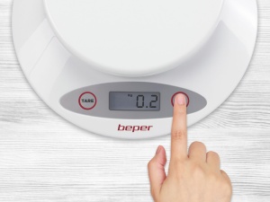 Cantar de bucatarie digital Beper BP.802, 5 kg, cu bol detasabil, albrosu - Img 3