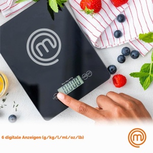 Cantar de bucatarie digital MasterChef, 5kg, negru, sticla securizata - Img 3