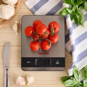 Cantar de bucatarie electronic Girmi PS05 1g-5kg platforma inox display luminos functie Tara - Img 2