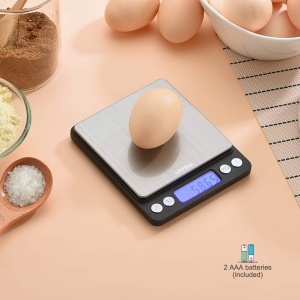 Cantar de bucatarie GRIFEMA Digital Profi (High Precision 0.01g-500g) - Cantar de precizie cu afisaj LCD si 2 baterii, Cantar automat de parcare si tara, Cantar de bucatarie mic cu 6 unitati - Img 6