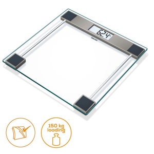 Cantar digital Beurer GS 11 sticla transparenta 150 kg afisaj LCD - Img 2