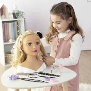 Cap de coafat pentru copii Smoby My Beauty Blond, 19 accesorii, secret de depozitare - Img 4