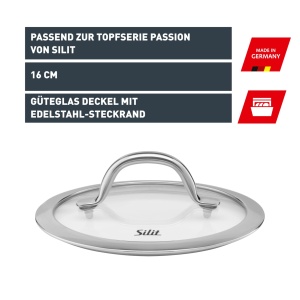 Capac de oala Silit Passion 16 cm, din sticla termorezistenta, cu maner din inox - Img 3