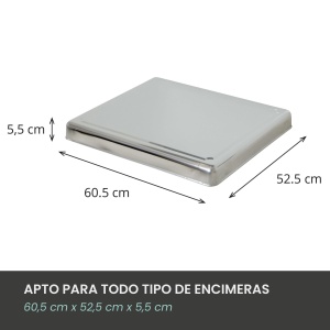 Capac de protectie pentru plita Jocca, otel inoxidabil, 52,5x60,5 cm, universal - Img 2
