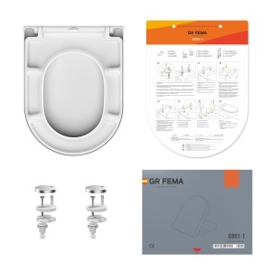 Capac WC D-Form GRIFEMA Premium, Duroplast, Antibacterian, Softclose - Img 9
