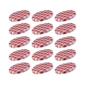 Capace pentru borcane Westmark, set 15 bucati, 58 mm, rosu-alb, cariat