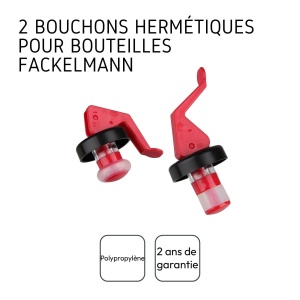 Capace pentru sticle Fackelmann 49569, 2 unitati, plastic, rosunegru - Img 4
