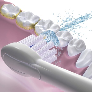 Capete de perie Waterpik Sonic Fusion, capete de schimb Sonic Fusion Periuta de dinti electrica cu irigator oral incorporat, pachet de 2 (SFRB-2EW) - Img 3