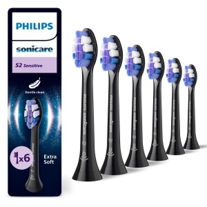 Capete de periuta Philips Sonicare S2 Sensitive HX605688 Ultra-Moi Negru Set 6 bucati